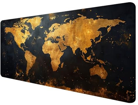 Tapis de Souris Carte Monde, Tapis de Souris 1000x500mm, Grand Tapis de Souris Gamer avec Surface en Caoutchouc Antidérapant, Tapis de Souris XXL Gaming Carte Améliore la Précision et la Vitesse, D-0