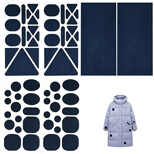 Daunenjacken-Flicken aus Nylon,Reparatur Flicken Daunenjacke,6 Blatt Reparatur Patches,Nylon Reparatur Flicken,Daunenjacke Reparaturflicke,Aufnäher Zum Aufbügeln,Daunenjacken Reparatur Aufkleber(Blau)