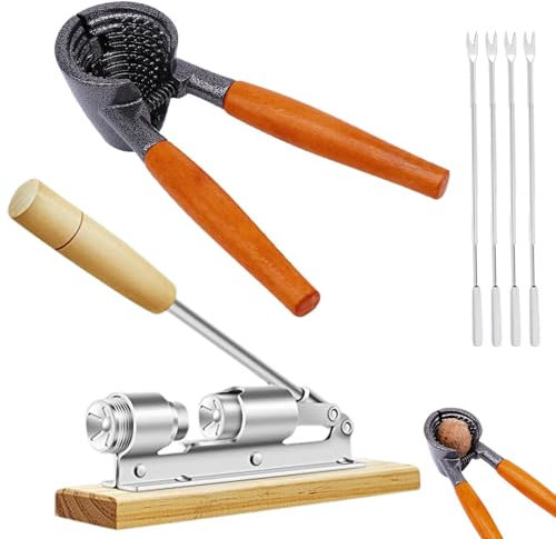 Schiaccianoci, strumento per schiacciare noci | Macchina per aprire le pinze per dadi per carichi pesanti regolabile | Set di pelapatate ergonomico e riutilizzabile per aprire facilmente noci, noci pe