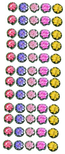 Amosfun 60 Piezas De Loto Artificial Pecera Fuente Falsa para Piscina Estanque Plantas Flotantes Piscina Flotante Hojas Artificiales Acuario Falso Lirio De Agua Ornamento Falso Loto
