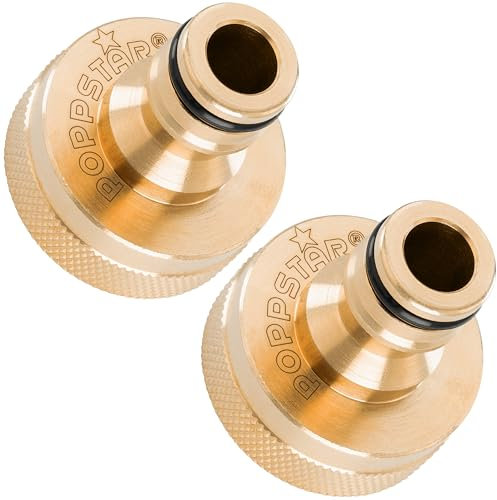 Poppstar 2x Hahnverbinder 1 Zoll Innengewinde und Steckkupplung für Gartenschlauch (kompatibel mit Gardena Stecksystem)