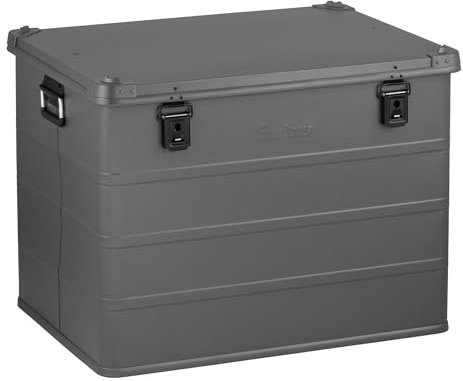 Enders® Aluminiumbox Vancouver L Grey, 236 Liter, Industriebox, Transportbox, Universalbox, Gummidichtung, stabil, robust, Staub- und Spritzwasserschutz, Werkzeugkiste, Campingbox, grau #1356