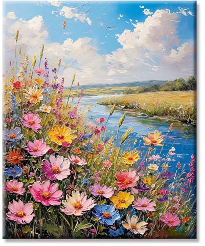 LZLHDE Malen Nach Zahlen Erwachsene, Malen Nach Zahlen Blumen Knitterfreie Leinwand Bilder, Diy GemäIde Set für Anfänger mit Pinseln und Acrylfarbe Als Geschenk und Wanddeko 40x50cm