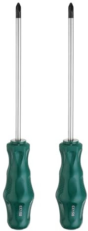 sourcing map 2pcs PH2 Phillips Screwdriver #2 9.8 Magnetic Screwdrivers 5.9 CR-V with Ergonomic Handle for DIY Repairing, Green