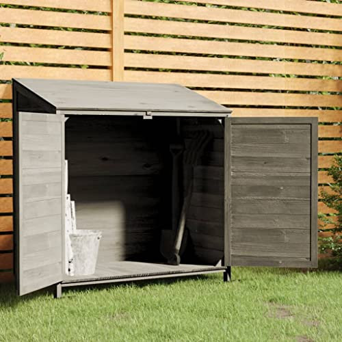 Gartenhaus Holz Gerätehaus Unterstand Wetterfest Geräteschuppen Holz Lagerschuppen, Anthrazit 102x52x112 cm Massivholz Tanne