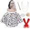 Velmawig Cruella Devil Kostüm Damen Cruella Perücke Schwarz und Weiß Schal für Frauen Halloween Fasching Party Costume VL044