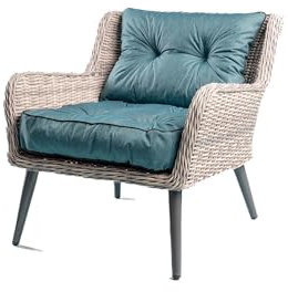 TexDeko® Loungekissen Gartenpolster Set mit Rückenkissen für Rattanmöbel Gartenkissen Premium, Wasserabweisende Polsterauflage Sitzkissen Gartenmöbel 80x80x12cm + 80x40x12cm (Türkis)
