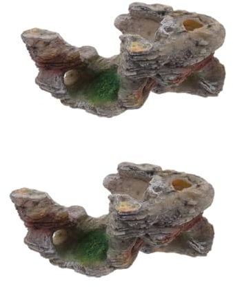BESPORTBLE 2pcs Turtle Terrace Reptile Heating Pad Divider Kit Fish Snake Bedding Crested Thermostat Tanning Solar Cork Bark Spider Reptile Water Dish Coop Enclosure Log Terrarium Gecko Resin