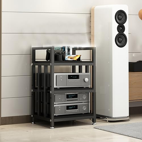 Générique 3/4 Stereo-Schrank, mit verstellbarem Holzregal, Audio-Turm für TV, Corner TV, Corner Tow, modernes Stereo-Regal, Audio-Videoregale