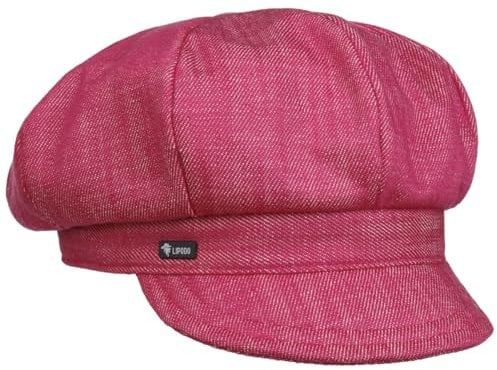 Lipodo Denim Ballonmütze Damen Made in Italy Stoffmütze Newsboy Cap Sommer pink One Size