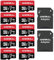 10 schede Micro SD da 16 GB, schede di memoria SD EASTBULL da 32 GB, video Full HD 90 MB/s UHS-I U1 Micro SDHC Classe 10 per telecamere di sorveglianza (10 unità e 2 adattatori)