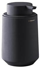 COSMIC Saona Soap Dispenser for Bathroom, Elegant Design, Made of Resin, Countertop Dispenser for Toilet and Kitchen, Soft Touch, Refillable Accessory, 350 ml, Black