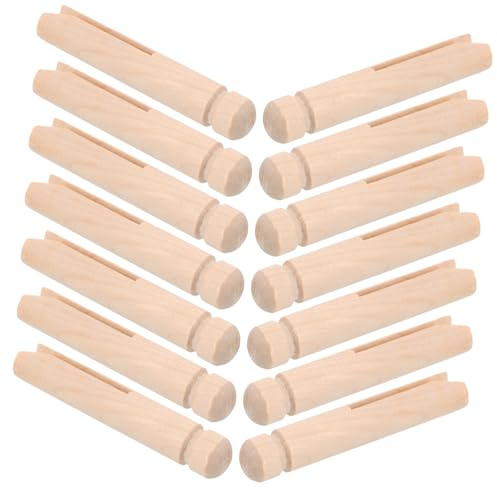 Runde Holz Wäscheklammern 50 Stück Beige für Basteln und Ordnung | Starker Halt, Leicht Bemalbar, 75mm Format, für Erwachsene und Kinder, Vielseitig Einsetzbar