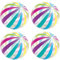 4 Stück Bunt Gestreifter WasserbäLle, 40 cm Wasserspielzeug Kinder Gestreifter Regenbogen Strand Bälle, Perfekte Wasserball für Pool Strandspiele und Spaß im Freien (Striped Ball)