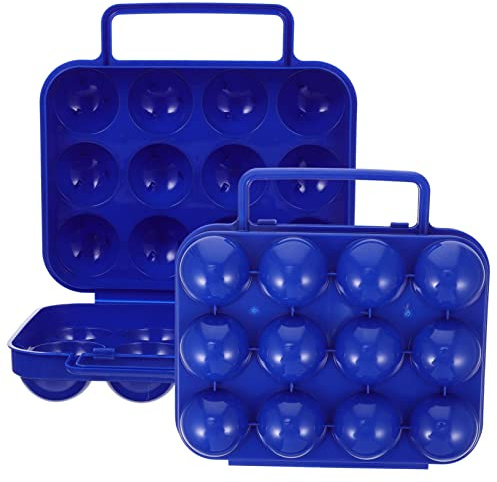 Hoement 2 Stück Stoßfeste Eierbox für Große Eier Tragbarer mit Praktischem Riegel für Outdoor Camping Kühlschrank und Picknick Robuste Aufbewahrung zum Schutz vor Bruch