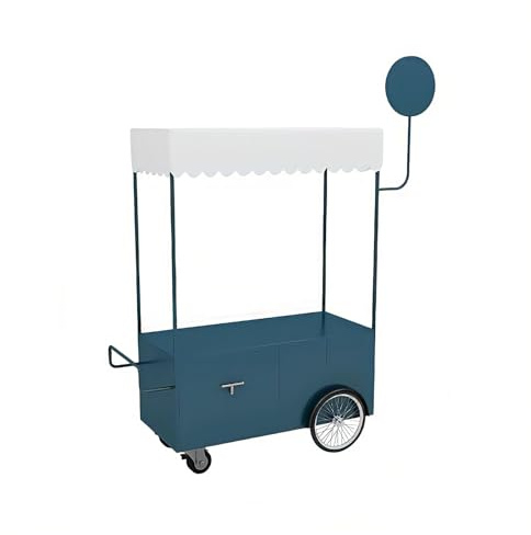 HPIRFYE Mobiler Outdoor-Verkaufswagen mit Rädern und Dach, Gewerblicher Kioskstand für Hotdogs, Eis, Snacks und verschiedene Gastronomie-Events