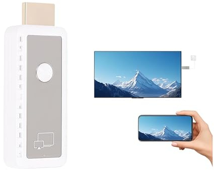 Tosuny Kabelloser HDMI Sender und Empfänger 2 in 1, Plug and Play Adapter für Bildschirmspiegelung auf Fernseher/Projektor von Laptop/Telefon, Unterstützt 4K 1080P HD Video, Dualband