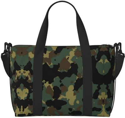 Reisetasche mit Camouflage-Muster, tragbare Umhängetasche, geeignet für Fitness, Pendeln, Reisen.