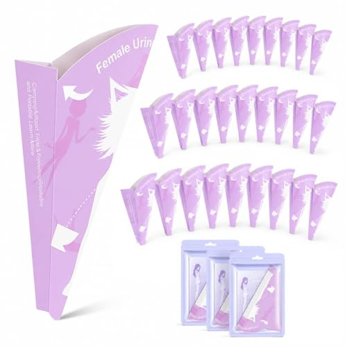 JALEVID Pack of 30 Urinella for Women, Disposable, Pee Aid for Women, Standing, Paper Urination Aid for Travel, Camping, Hiking, Car, Festival, Outdoor Activities and On the Go