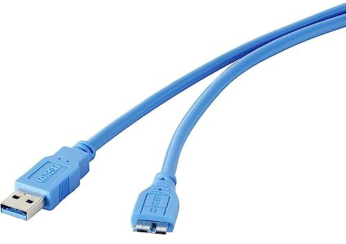 Renkforce 1.00m Blau vergoldete Steckkontakte