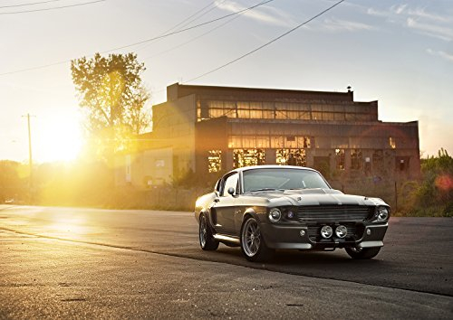 Poster Ford Mustang Shelby GT 500 Eleanor 1967 Sonnenuntergang Wand Kunst 02