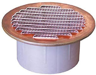 GRIGLIA AERAZIONE IN RAME C/SUPPORTO IN PLASTICA D° 100 AREAZIONE