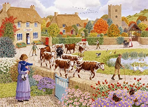 Autumn Village By Sarah Adams 500 Extra Large Piece Puzzle For Adults - Easy Adult Jigsaw Puzzles, Jigsaw Puzzle Gift, 66cm X 50cm - Xl Puzzles Pieces…
