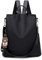 Rucksack Damen Wasserdichte Anti Diebstahl Schulrucksack Umhängetasche, Mode Cityrucksack Tagesrucksack für Schule Reisen Arbeit Einkauf (Schwarz)