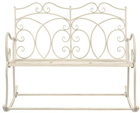 Festnight-` Garden Bench Rose Arch Trellis Climbing Plants Roses with Bench Pergola Iron Antique Brown 104 cm