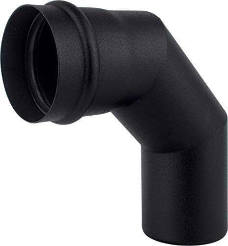 Kolor-Knajp Pelletrohr DN 80 mm Rauchrohr Pellet Ofenrohr T-Stück Bogen Rosette Wandfutter Kamine Zubehör Rohr Bogen T-Stück Kaminhaube Rosette (Bogen 90°)