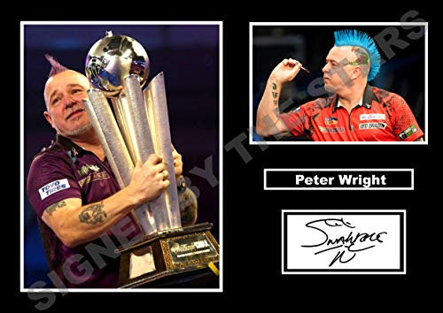 Hochwertiger Peter Wright, signiert/signierter Druck, Darts (A4-Druck, 29,7 x 21 cm)