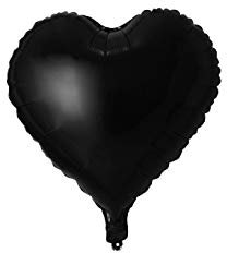 20x Folienballon Herz Ø 45cm Helium Luftballon Herzballon Folienballons für Hochzeit Geburtstag Jahrestag Geschenk (Schwarz)