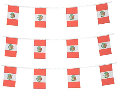 Peruanische Flaggen, kleine Schnur, Mini-Flagge, Wimpel, Banner Dekorationen