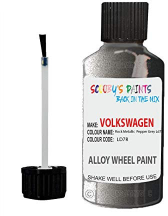 Alloy Wheel Repair Touch up Paint KIT Curbing Scratch CHIP Silver Black Gold (Rock Metallic Pepper Grey Ld7R)