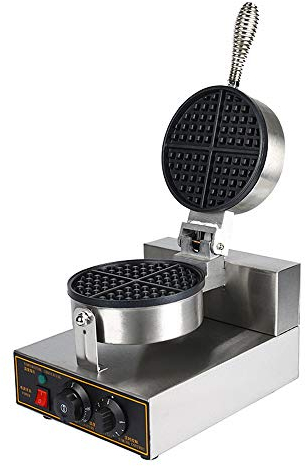 hzexun Commercial Waffle Maker Machine Belgian Waffle Maker 1200W Electric Muffin Machine Waffle Iron Nonstick Stainless Steel Temperature and Time Control 220V Restaurant Snack Bar Family