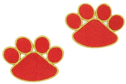 Finally Home Zwei rote Hundepfoten Patches zum Aufbügeln | Zwei Hunde Pfoten Patch, Bügelflicken, Flicken, Aufnäher