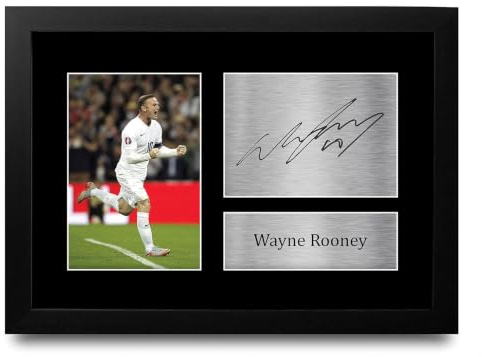 HWC Trading A4 FR Wayne Rooney England Geschenke gedruckt Autogramm Bild für Fans und Unterstützer - A4 Eingerahmt
