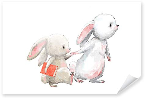 Postereck - 3781 - Kinderzimmer, Hase Freunde Süss Mutter Kind - Kinder Kinderzimmer Kinderbild Wandposter Fotoposter Bilder Wandbild Wandbilder - Poster - 3:2-61,0 cm x 40,5 cm