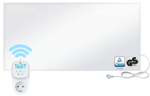 BR Bringer Infrarotheizung 1000 Watt - mit Smart Thermostat und App - Infrarot Elektroheizung Energiesparend - 5 Jahre Garantie, TÜV GS - Deutsche Qualitätsmarke (weiß)