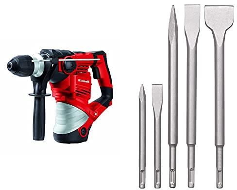 Einhell Bohrhammer TC-RH 1600 (1.600 W, 4 J, Bohren/Hammerbohren/Meißeln mit und ohne Fixierung, Pneumatisches Schlagwerk, SDS-plus-Werkzeugaufnahme
