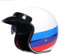 Retro Motorradhelm, 3/4 Open Face Motorradhelm, Motorrad Jethelm Mit Sonnenblende Für Herren Damen DOT/ECE Approved,Color bars,XXL