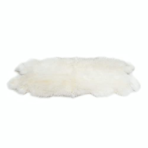 Decorating Sheepskins Lammfell Teppich 210-200 cm x 110-120 cm, Lammfell Echt Weiß, Schaffell Echt Groß, Natürliche Teppich Wohnzimmer, Deko Fell Schlafzimmer, Naturfell, Lammfelle, Schaffelle