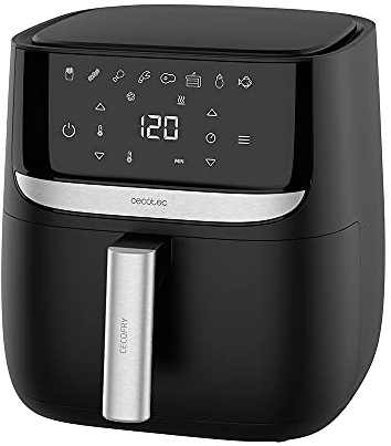 Cecotec Freidora sin Aceite 5,5 L de Aire Caliente Cecofry Advance 5000 Black. 1700 W, Dietética, Control Táctil, Temperatura Regulable 80-200ºC, Tiempo de 0 a 60 min, 8 Modos