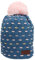 Sterntaler Baby Jungen Mütze Baby GOTS Bommelmütze Rauten Mütze - Mütze Baby, Kappe Kinder - gefüttert mit Baumwollfleece - mittelblau, 53