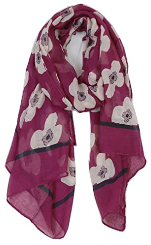 Van Der Rich ® - Sciarpa di Mezza Stagione in Cotone-Viscosa di Qualità 90cm*180cm - Donna (Rosa Brillante-2)