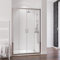 Schulte porte de douche coulissante 4 éléments, 120 x 200 cm, largeur d'accès 42 cm, profilé aspect chromé, verre de sécurité 5 mm transparent