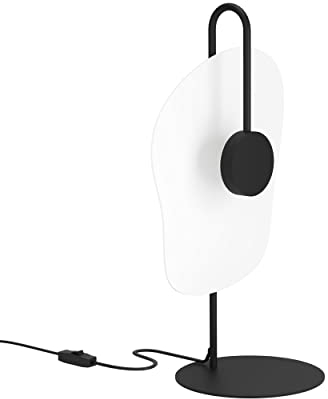 EGLO LED Tischlampe Larderia, ausgefallene Nachttischlampe, Tischleuchte aus Metall in Schwarz und Weiß, Tisch Lampe für Wohnzimmer und Schlafzimmer, warmweiß