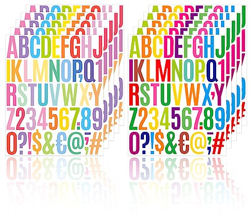 10 Blatt Selbstklebende Buchstaben, 5cm Große Großbuchstaben Aufkleber mit Zahlen und Buchstaben für Outdoor Schilder Poster Briefkästen Fenster