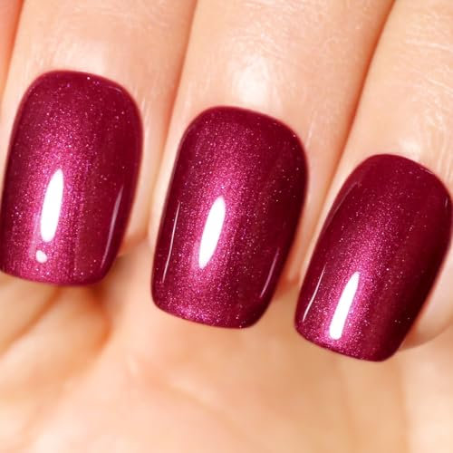 Ozzeal Pearl Red Glitter Gel Nail Polish, Sparkle Shimmer Gel Glitter Nail Polish for Art DIY Manicure, 15ML