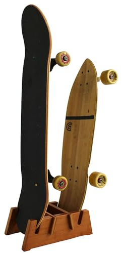 Bambus Skateboard Halterung Skateboard Ständer für Zwei Bretter | Skateboard Rack Skateboard Zubehör für tragbare Aufbewahrung und Präsentation COR Surf
